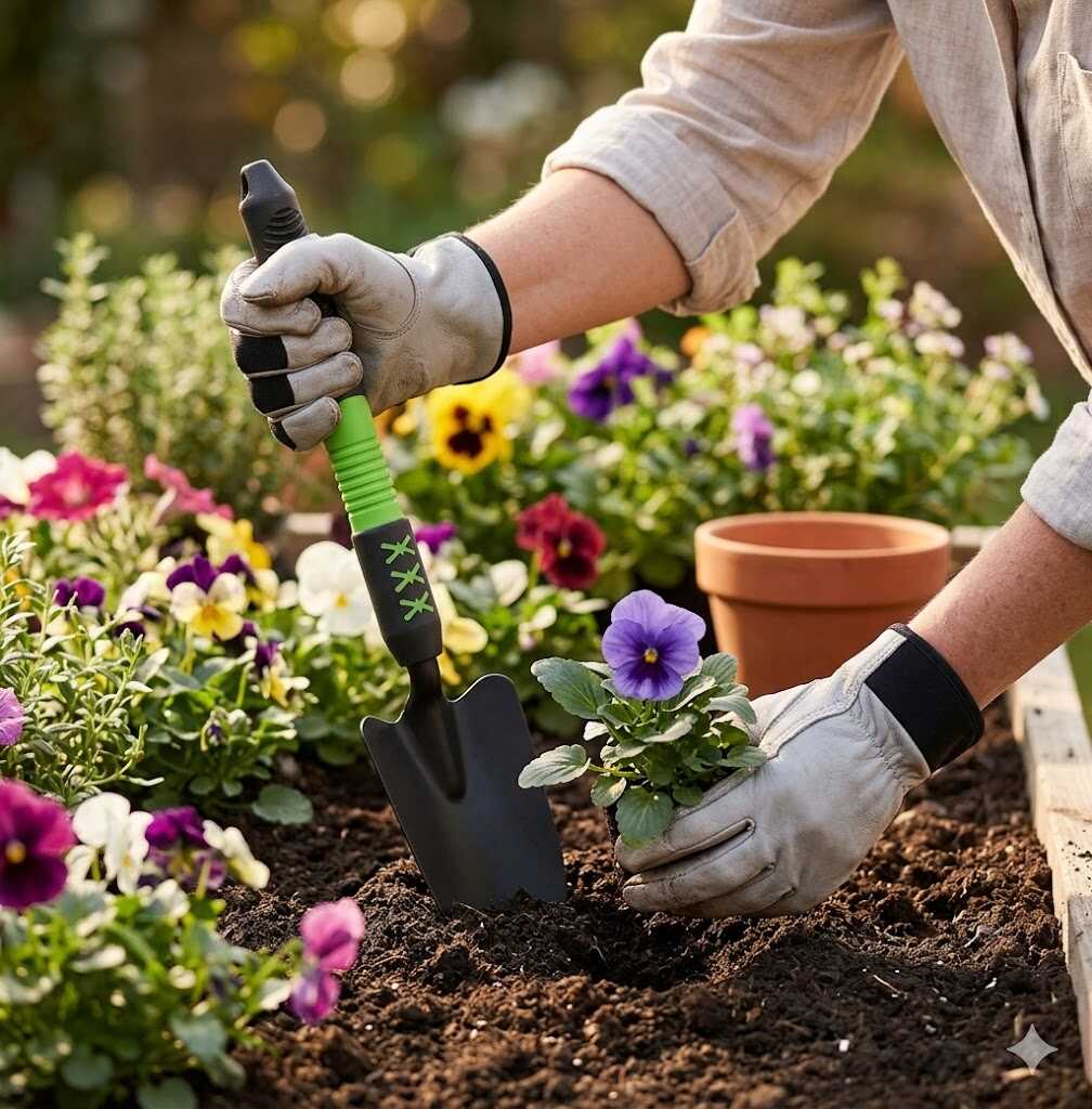 Kerti kézi ültetőlapát hegyes acél fejjel és ergonomikus nyéllel 440mm Kmt TOOLS - Image 2