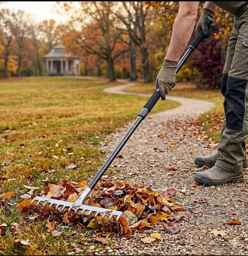 Kerti acélgereblye megerősített fém nyéllel és csúszásmentes markolattal 1.5m Kmt TOOLS - Image 3