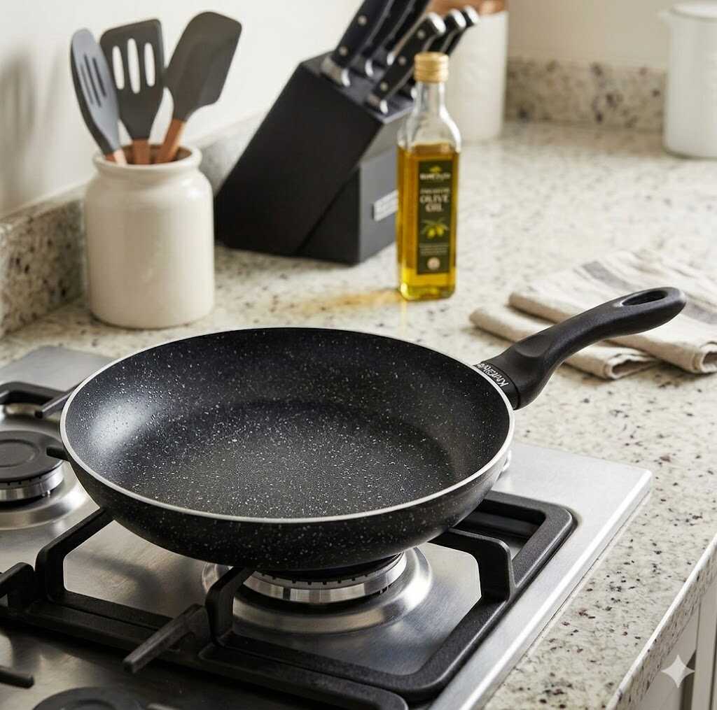 Tapadásmentes alumínium serpenyő szilikon nyéllel 26cm Kmt STYLE - Image 3