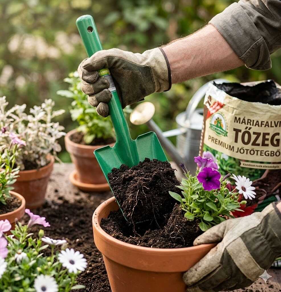 Kerti kompakt fém ültetőlapát színes bevonattal 44cm Kmt TOOLS - Image 4