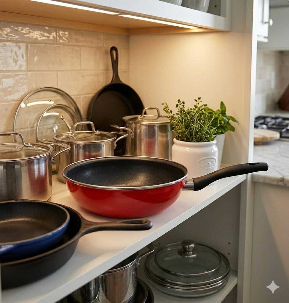 Mély tapadásmentes piros wok serpenyő 24cm Kmt STYLE - Image 3