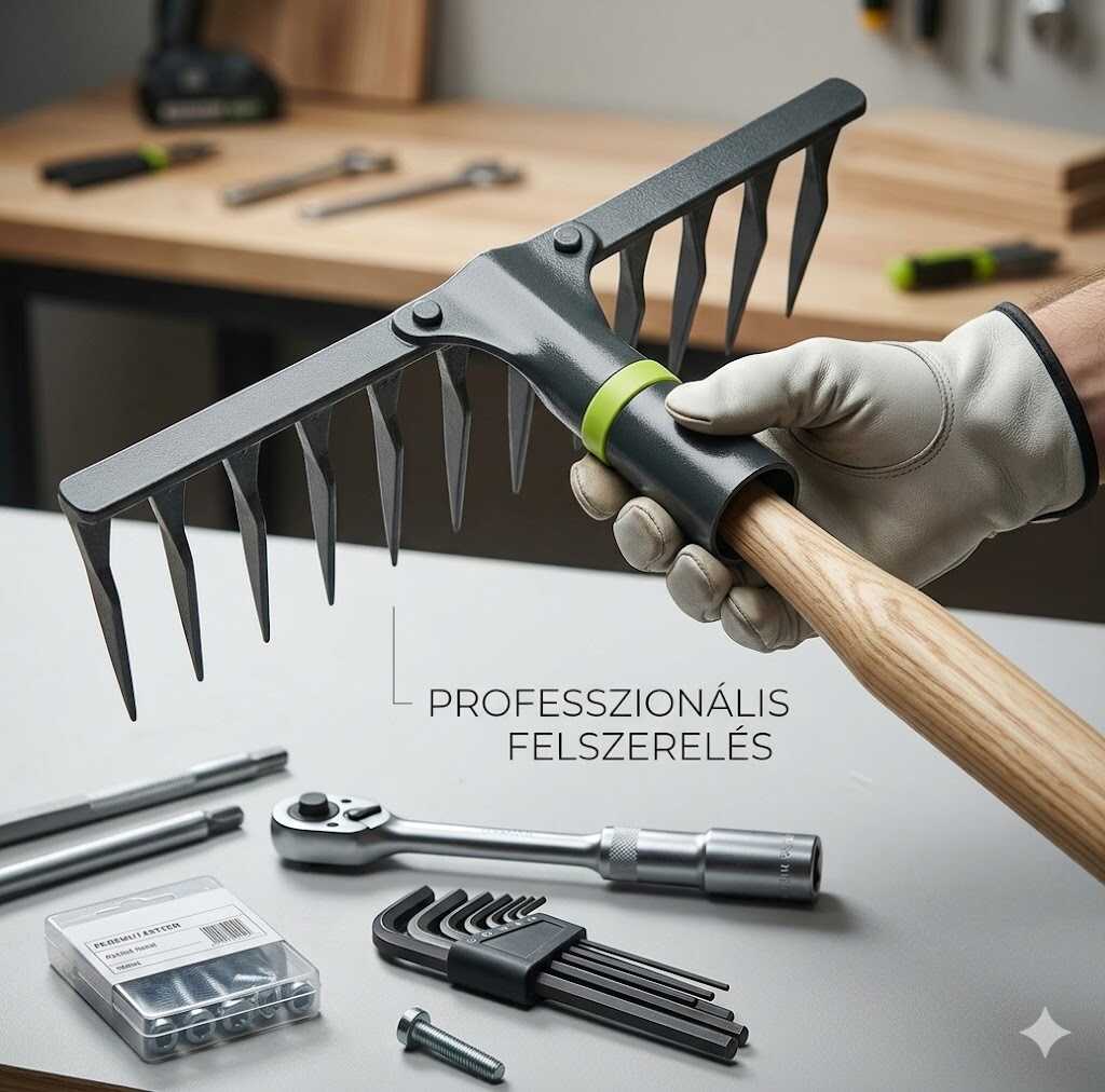 Kerti acél gereblyefej megerősített nyakkal 330mm Kmt TOOLS - Image 2