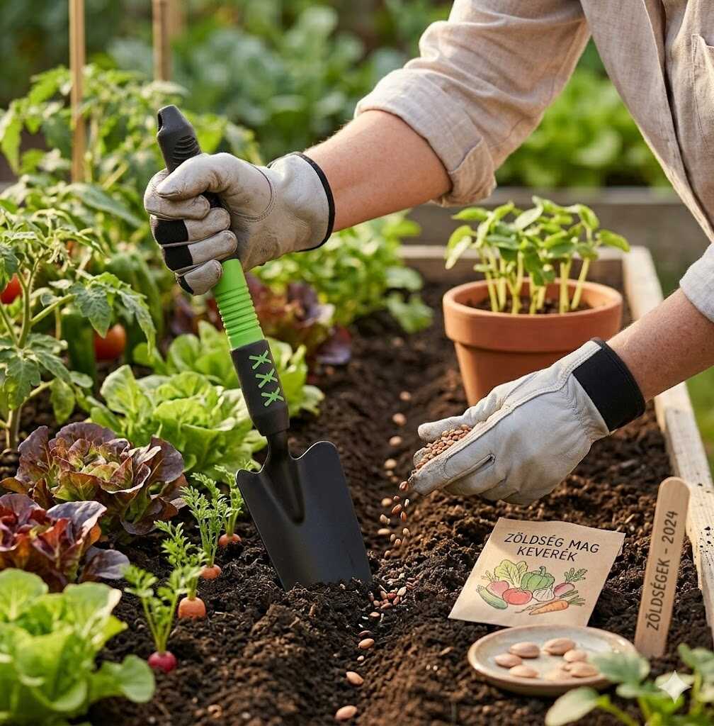 Kerti kézi ültetőlapát hegyes acél fejjel és ergonomikus nyéllel 440mm Kmt TOOLS - Image 4