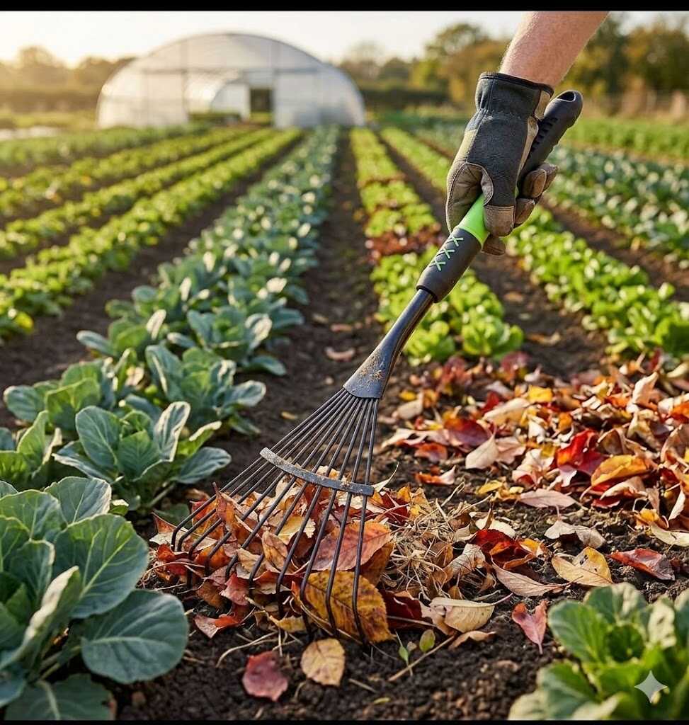 Hosszított kerti kézi lombseprű és legyezőgereblye rugalmas acél fogakkal 500mm Kmt TOOLS - Image 3
