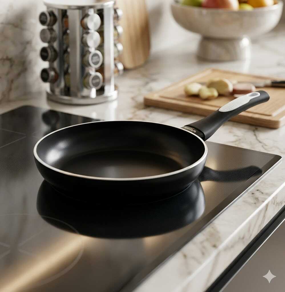 Tapadásmentes alumínium prémium serpenyő szilikon nyéllel 24cm Kmt STYLE - Image 4