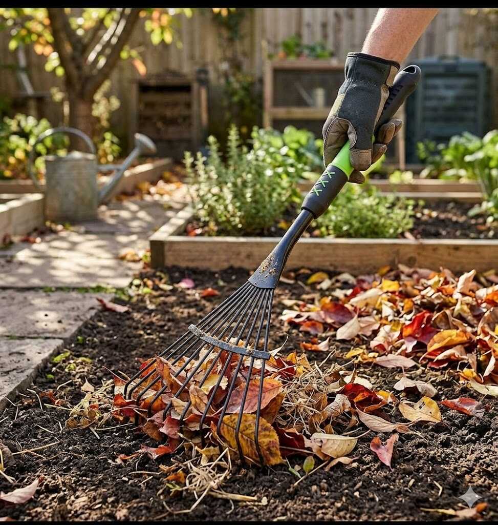 Hosszított kerti kézi lombseprű és legyezőgereblye rugalmas acél fogakkal 500mm Kmt TOOLS - Image 4