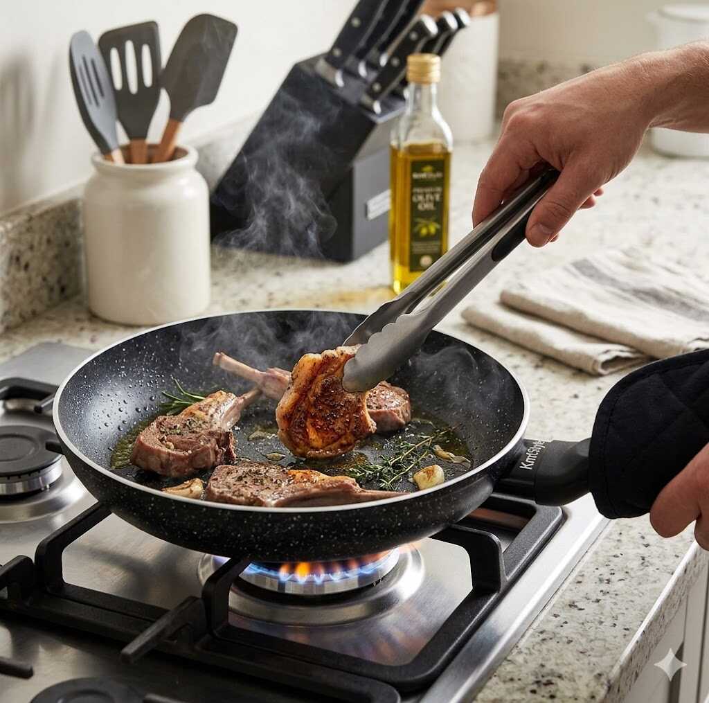 Tapadásmentes alumínium serpenyő szilikon nyéllel 26cm Kmt STYLE - Image 4