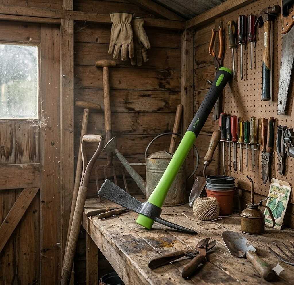 Kerti mini kézi keresztcsákány és talajlazító üvegszálas nyéllel 350g Kmt TOOLS - Image 4