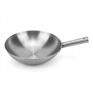 Professzionális rozsdamentes acél wok edény fém nyéllel Kmt STYLE