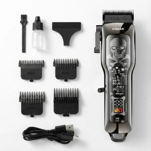 Limitált koponyás mintázatú professzionális hajvágó gép LCD kijelzővel és 200 perces üzemidővel Surker