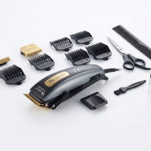 Professzionális tölthető hajvágó gép precíziós vágórendszerrel és 8 részes tartozék készlettel Surker