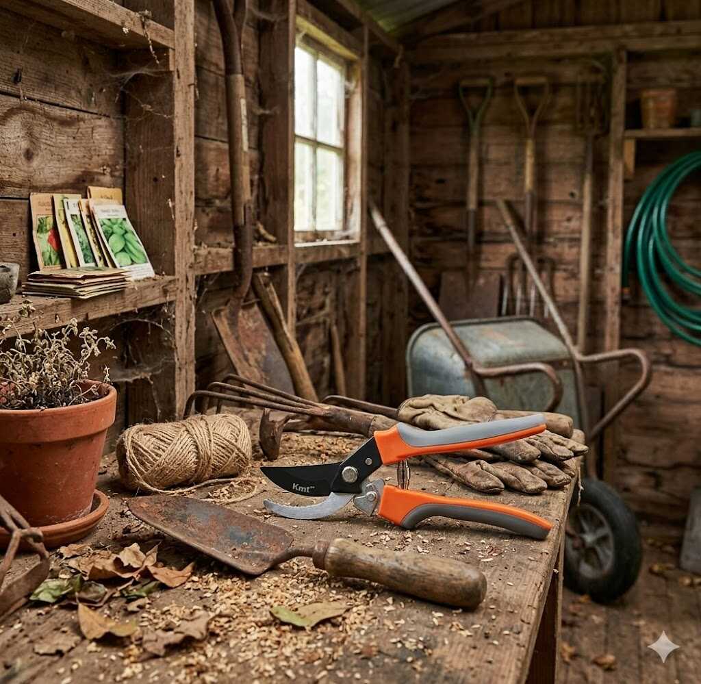 Kerti mellévágó metszőolló gumírozott markolattal 23cm Kmt TOOLS - Image 2