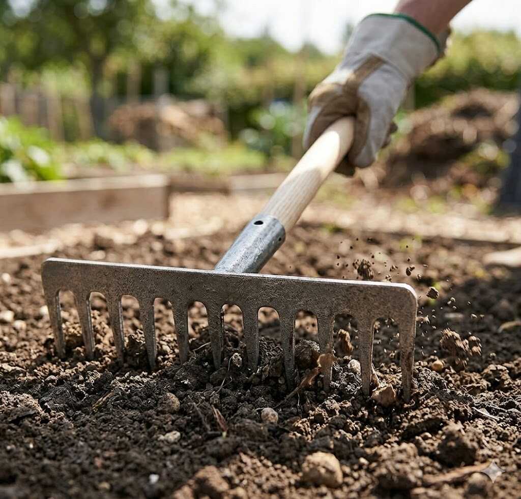 Széles kerti acél gereblyefej 14 foggal 330mm Kmt TOOLS - Image 2