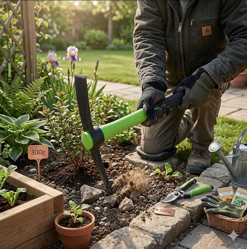 Kerti kézi csákánykapa és ültető üvegszálas nyéllel 38.5cm Kmt TOOLS - Image 2