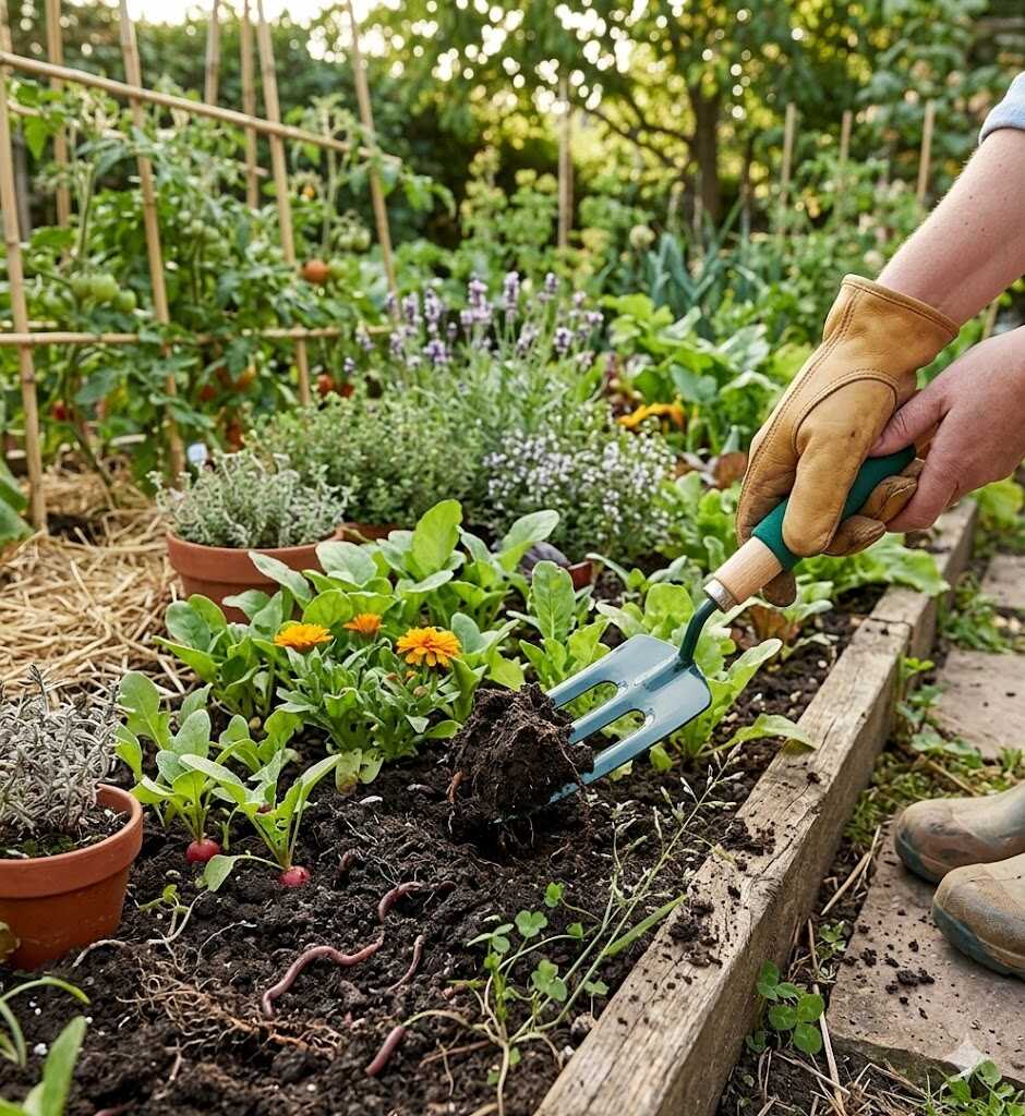 Kerti kézi ültetővilla szivacsos markolattal és fa nyéllel 33cm Kmt TOOLS - Image 2