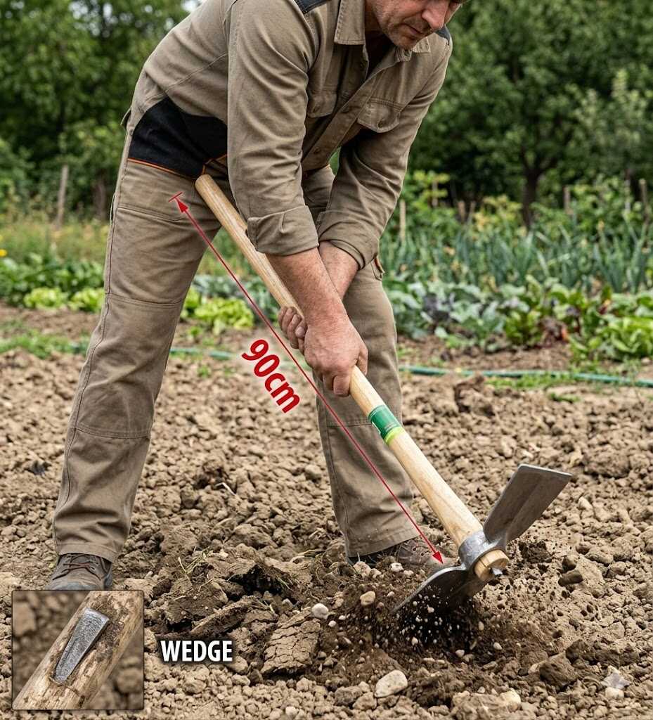 Erősített fa szerszámnyél ovális fejjel kapákhoz és csákányokhoz 90cm Kmt TOOLS - Image 2