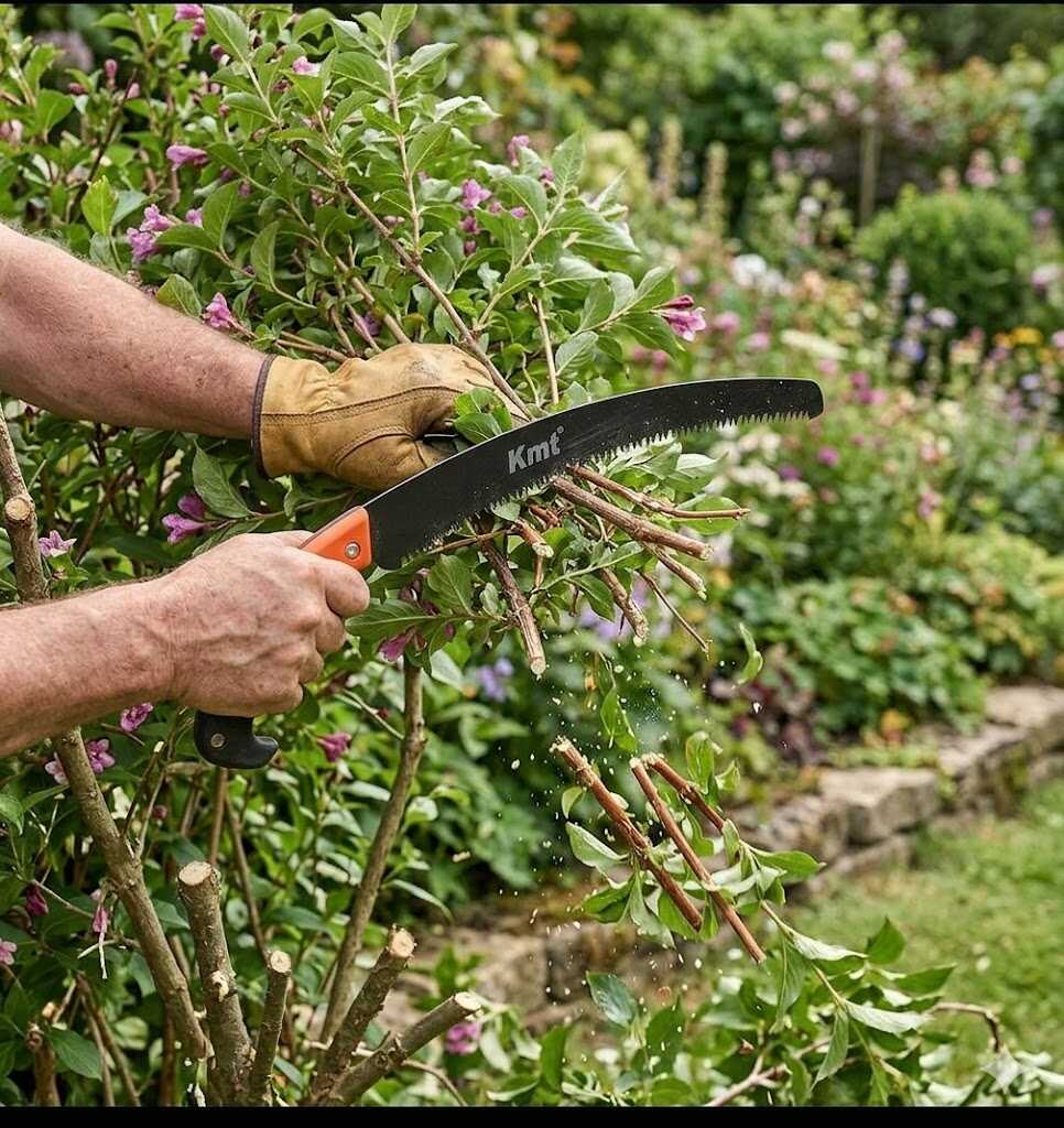 Kerti íves gallyazó fűrész teflon bevonattal és ergonomikus markolattal 350mm Kmt TOOLS - Image 2