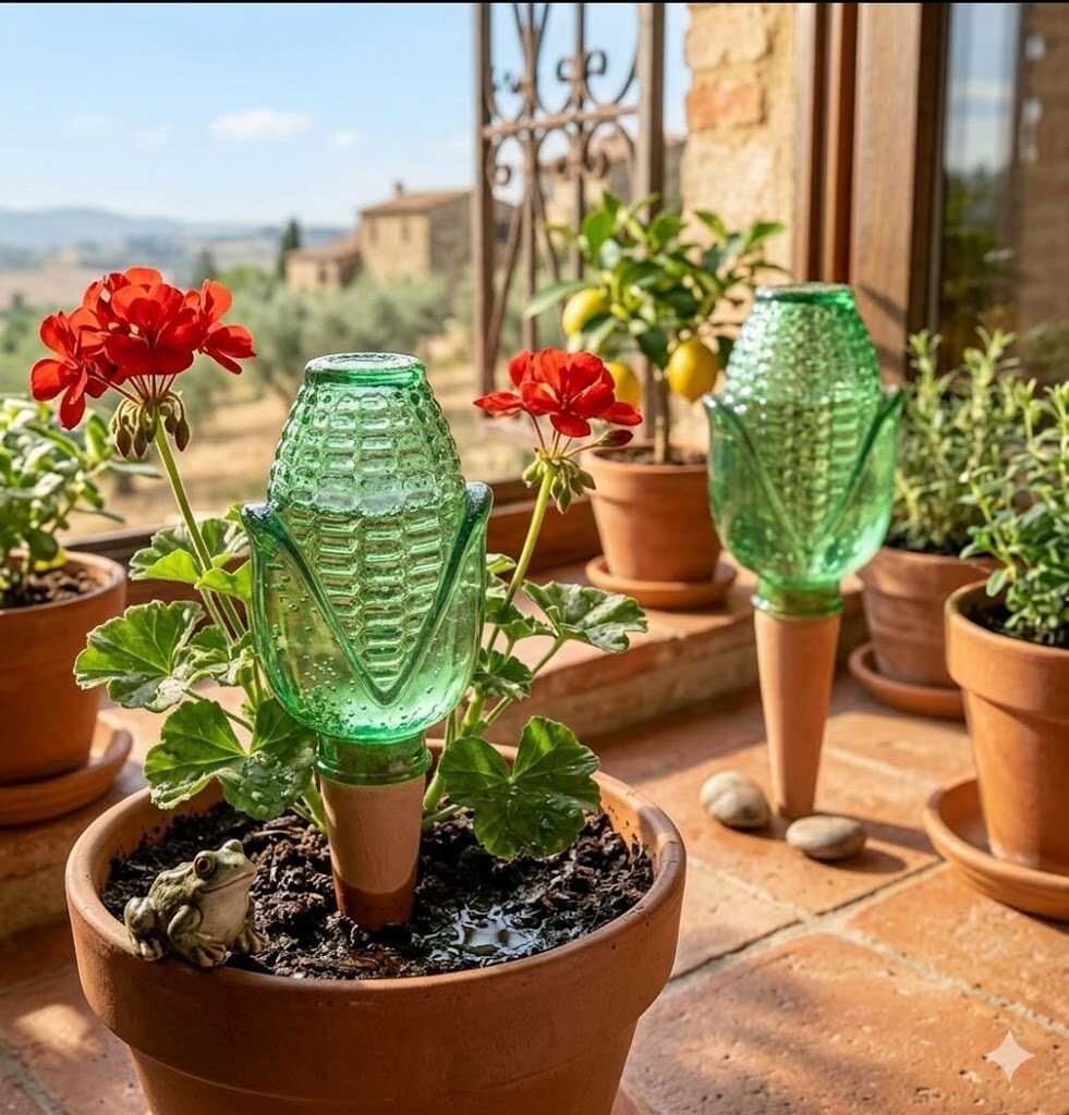 Automata kerámia vízcsepegtető és növényöntöző kúp kukorica dizájnnal 138mm Kmt TOOLS - Image 2