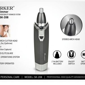 Kompakt elemes orr- és fülszőrnyíró LED világítással és biztonsági vágófejjel Surker