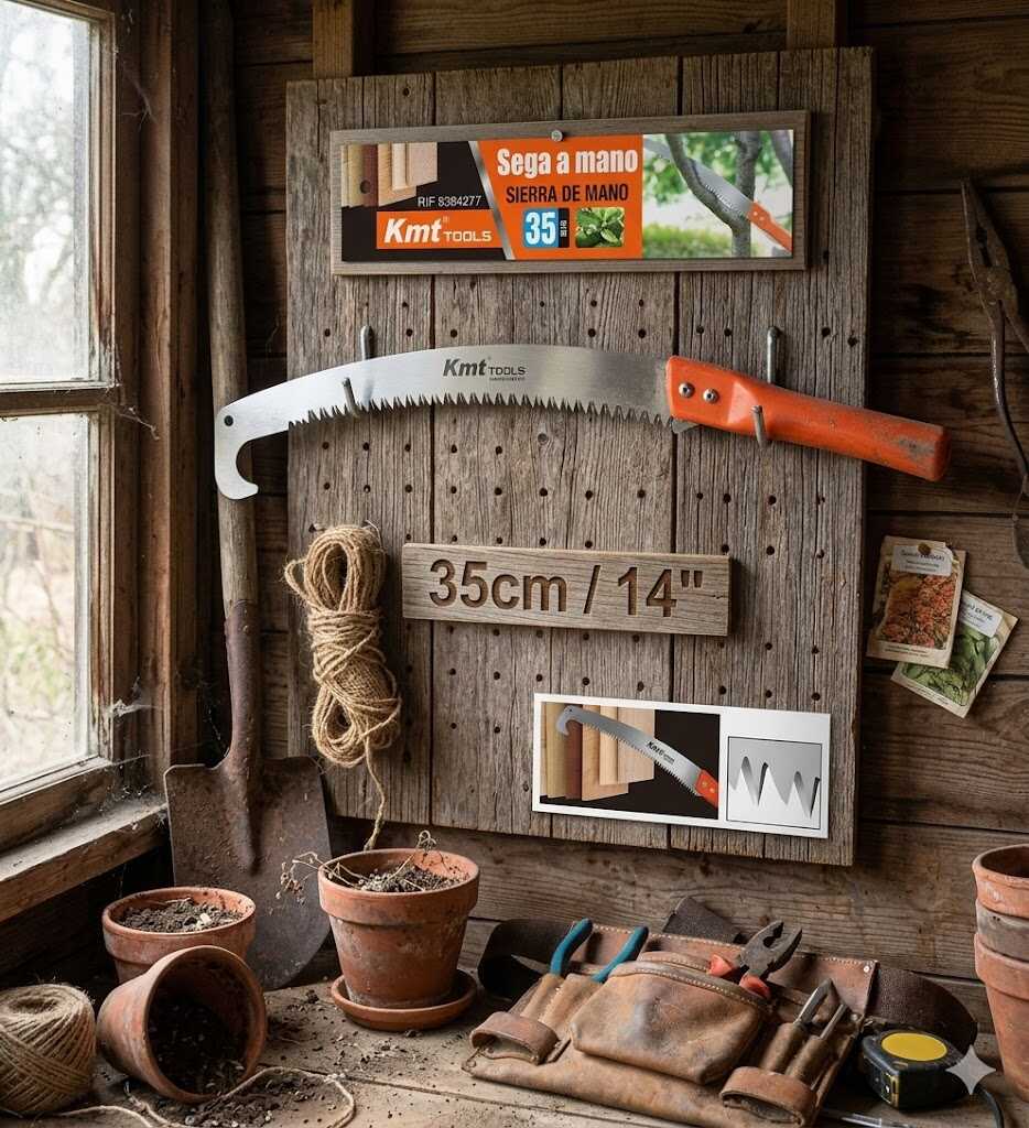 Kerti íves gallyazó fűrész biztonsági kampóval és ergonomikus markolattal 350mm Kmt TOOLS - Image 3