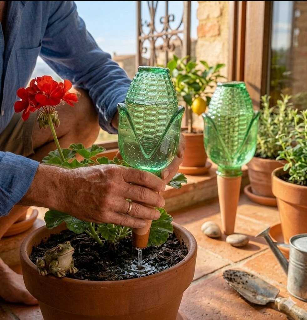 Automata kerámia vízcsepegtető és növényöntöző kúp kukorica dizájnnal 138mm Kmt TOOLS - Image 3