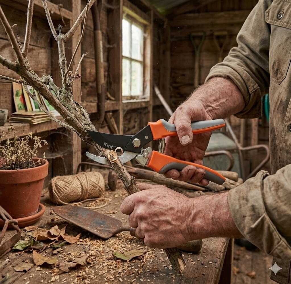 Kerti mellévágó metszőolló gumírozott markolattal 23cm Kmt TOOLS - Image 3