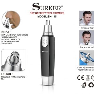 Kompakt elemes orr- és fülszőrnyíró gép biztonsági védőfedéllel és nagy sebességű motorral Surker