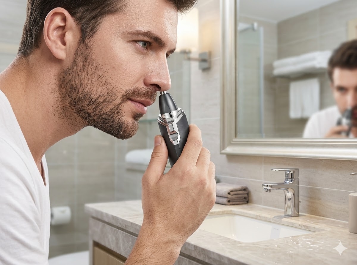 Kompakt elemes orr- és fülszőrnyíró LED világítással és biztonsági vágófejjel Surker - Image 5