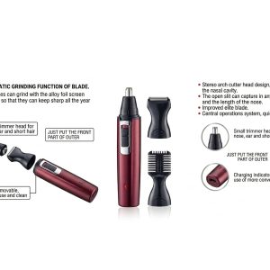 2 az 1-ben akkumulátoros orrszőrnyíró és szemöldökformázó készlet önélező pengékkel Surker