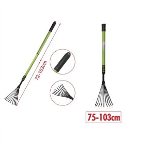Kerti teleszkópos lombgereblye kisméretű fejjel 75-103cm Kmt TOOLS
