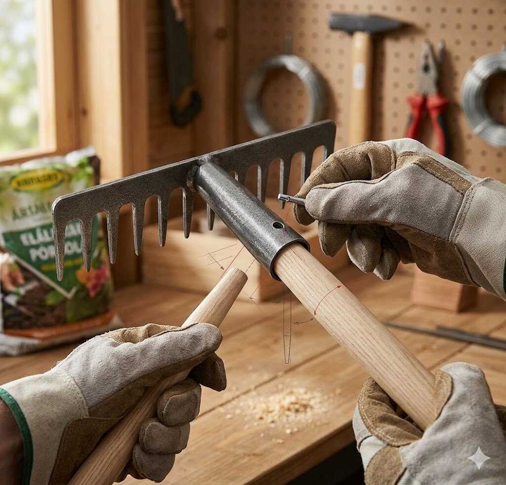 Széles kerti acél gereblyefej 14 foggal 330mm Kmt TOOLS - Image 4