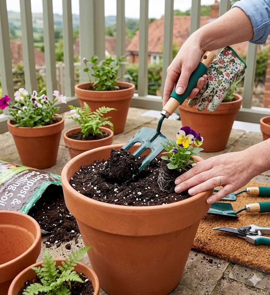 Kerti kézi ültetővilla szivacsos markolattal és fa nyéllel 33cm Kmt TOOLS - Image 4